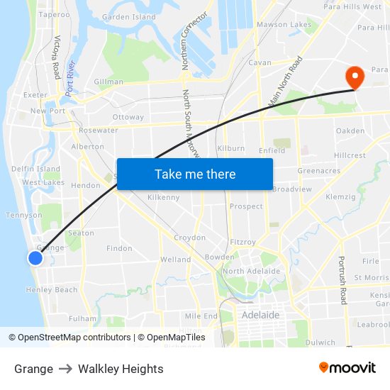 Grange to Walkley Heights map