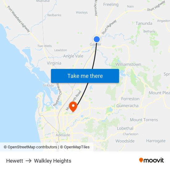 Hewett to Walkley Heights map