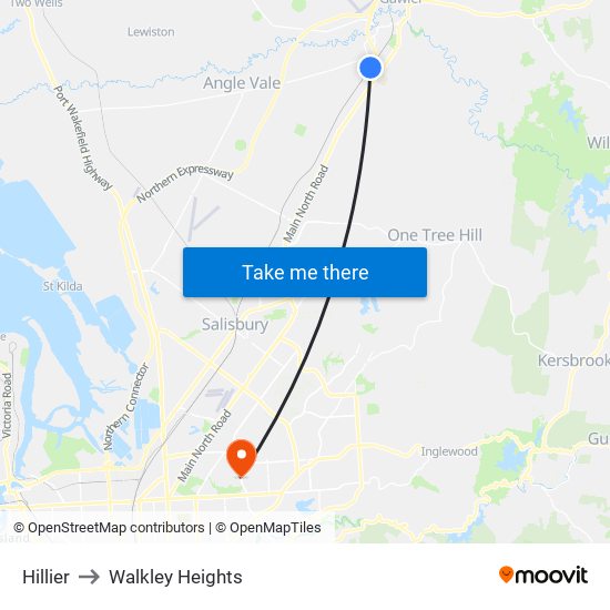 Hillier to Walkley Heights map