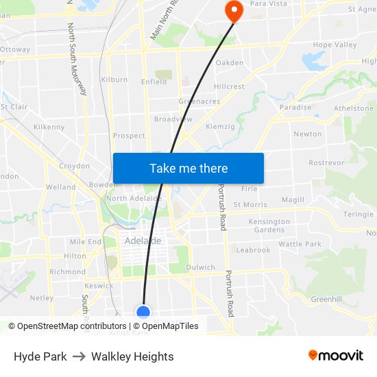 Hyde Park to Walkley Heights map