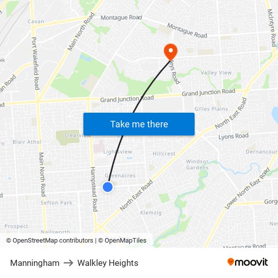 Manningham to Walkley Heights map