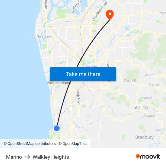 Marino to Walkley Heights map