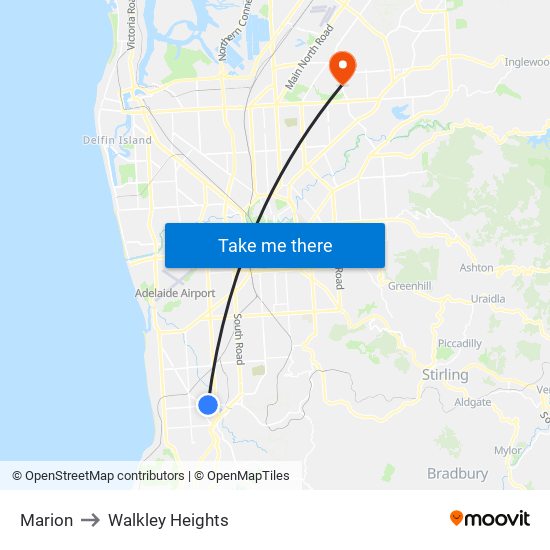 Marion to Walkley Heights map