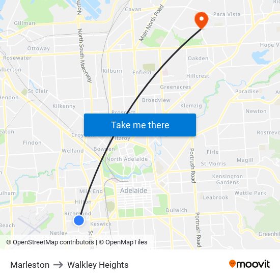 Marleston to Walkley Heights map