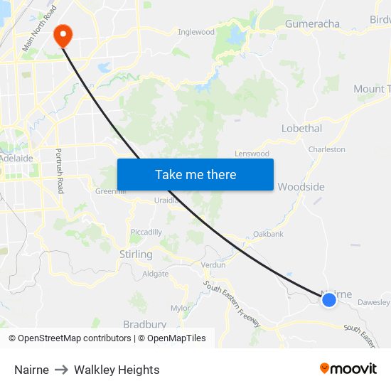 Nairne to Walkley Heights map