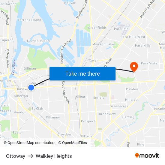 Ottoway to Walkley Heights map