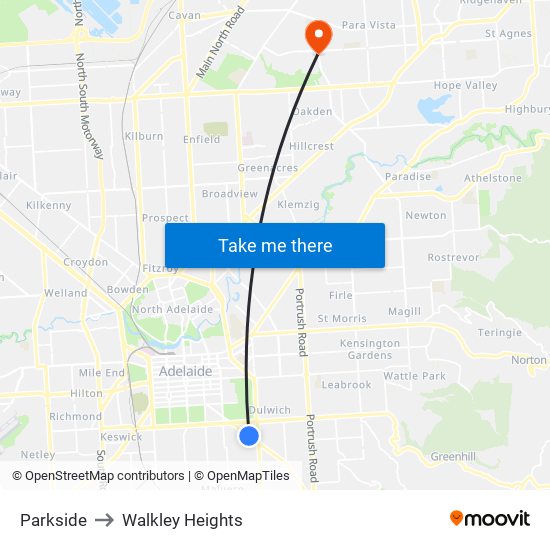 Parkside to Walkley Heights map