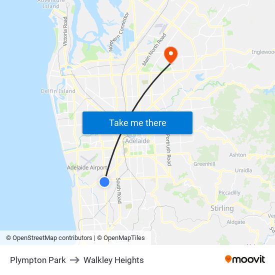 Plympton Park to Walkley Heights map