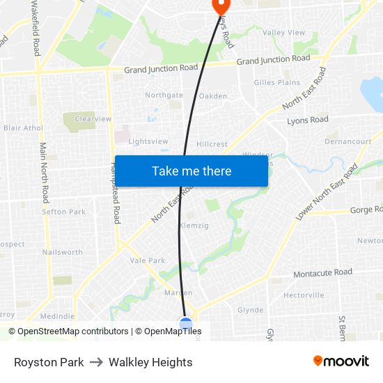 Royston Park to Walkley Heights map