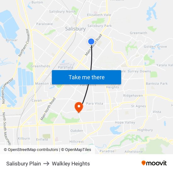 Salisbury Plain to Walkley Heights map