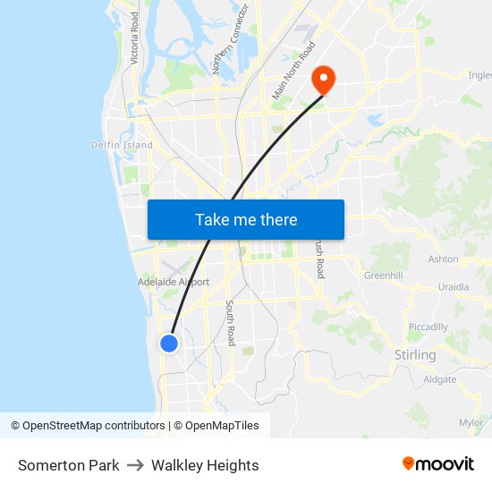 Somerton Park to Walkley Heights map