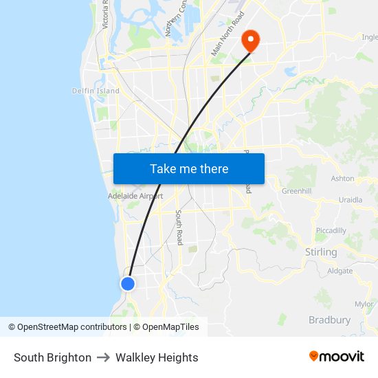 South Brighton to Walkley Heights map