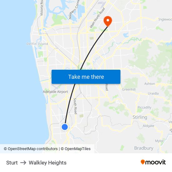 Sturt to Walkley Heights map