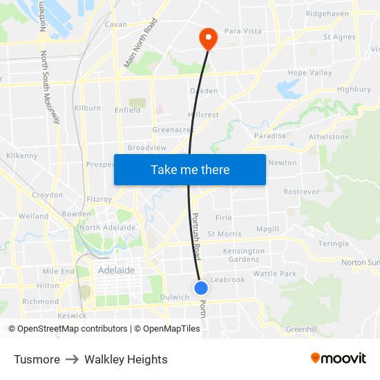 Tusmore to Walkley Heights map