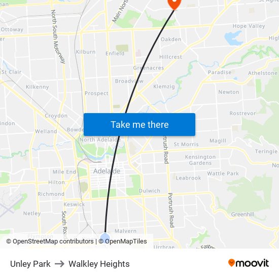Unley Park to Walkley Heights map