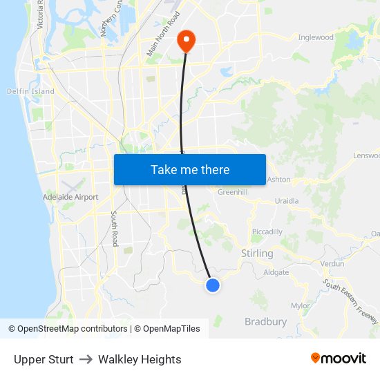 Upper Sturt to Walkley Heights map