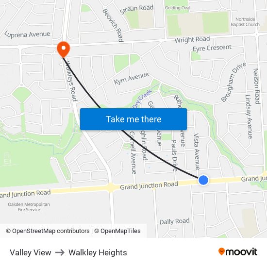 Valley View to Walkley Heights map