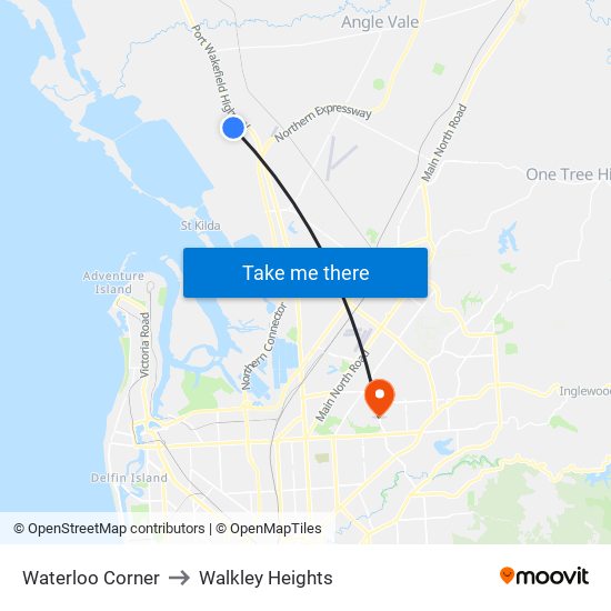 Waterloo Corner to Walkley Heights map