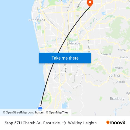 Stop 57H Cherub St - East side to Walkley Heights map