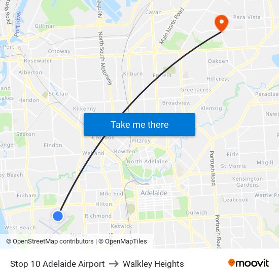 Stop 10 Adelaide Airport to Walkley Heights map