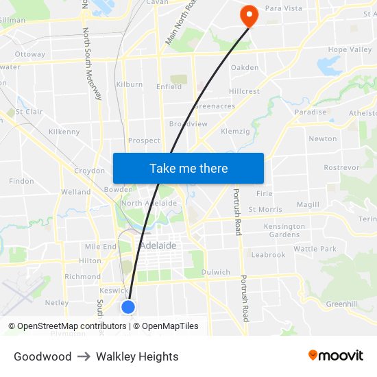 Goodwood to Walkley Heights map
