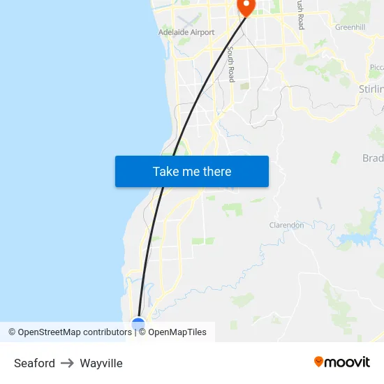 Seaford to Wayville map