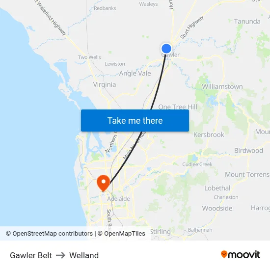 Gawler Belt to Welland map