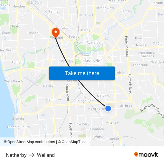 Netherby to Welland map