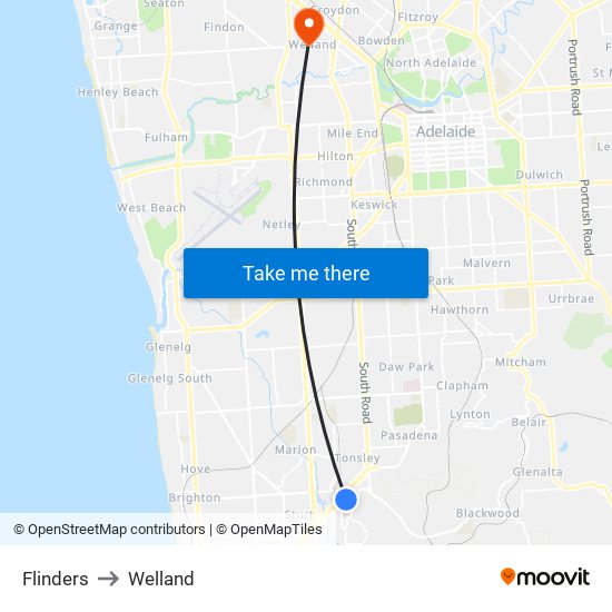 Flinders to Welland map
