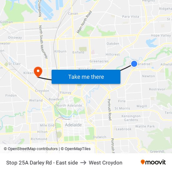 Stop 25A Darley Rd - East side to West Croydon map