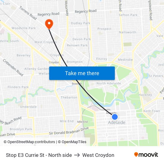 Stop E3 Currie St - North side to West Croydon map