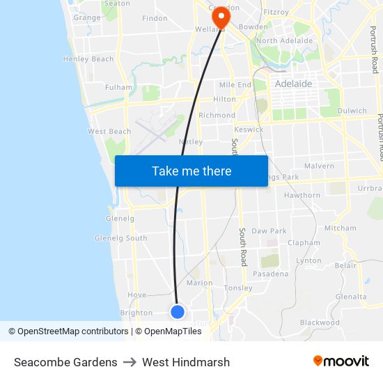 Seacombe Gardens to West Hindmarsh map