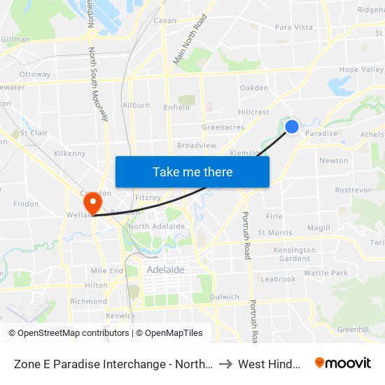 Zone E Paradise Interchange - North West side to West Hindmarsh map