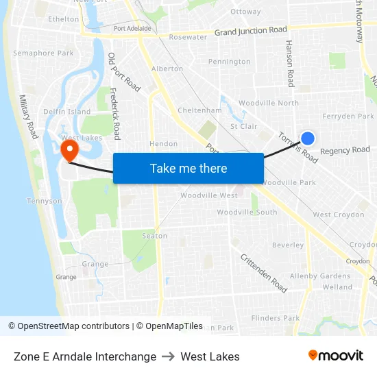 Zone E Arndale Interchange to West Lakes map