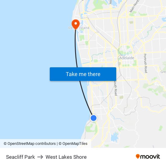 Seacliff Park to West Lakes Shore map