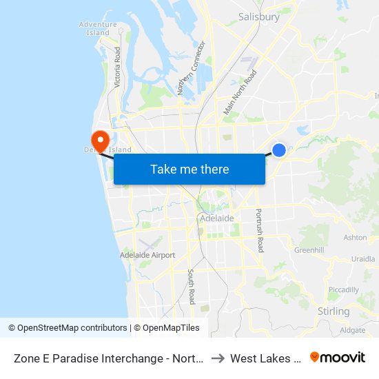 Zone E Paradise Interchange - North West side to West Lakes Shore map