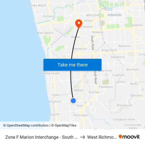 Zone F Marion Interchange - South side to West Richmond map