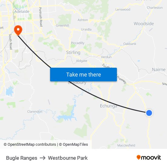 Bugle Ranges to Westbourne Park map