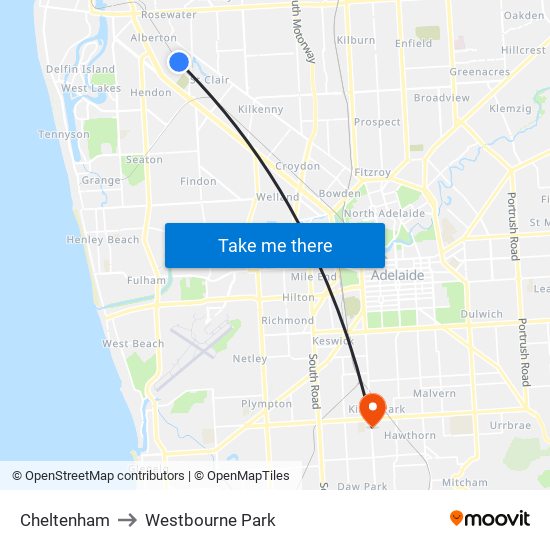 Cheltenham to Westbourne Park map