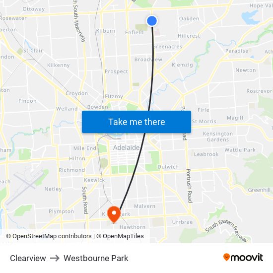 Clearview to Westbourne Park map