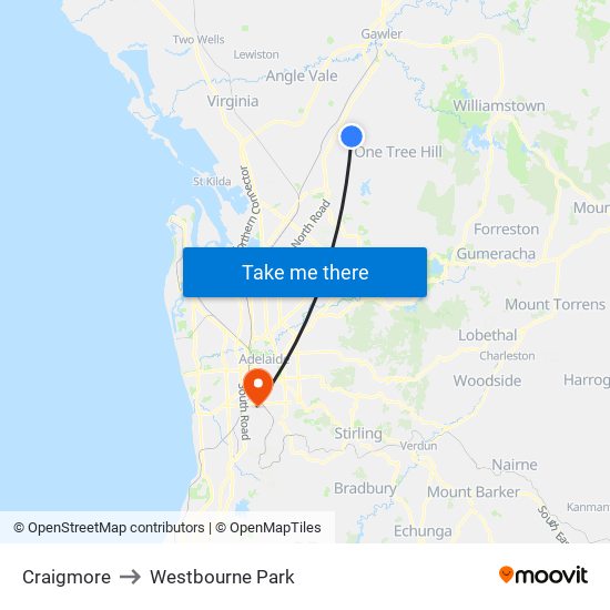 Craigmore to Westbourne Park map