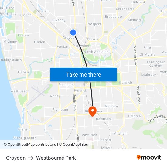 Croydon to Westbourne Park map