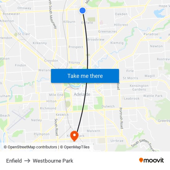 Enfield to Westbourne Park map