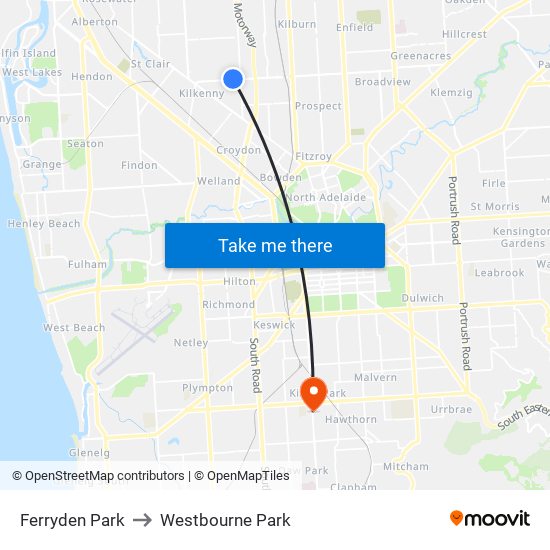 Ferryden Park to Westbourne Park map