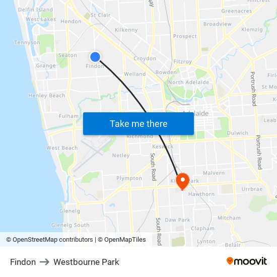 Findon to Westbourne Park map