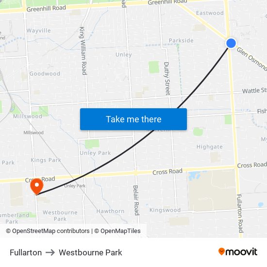 Fullarton to Westbourne Park map