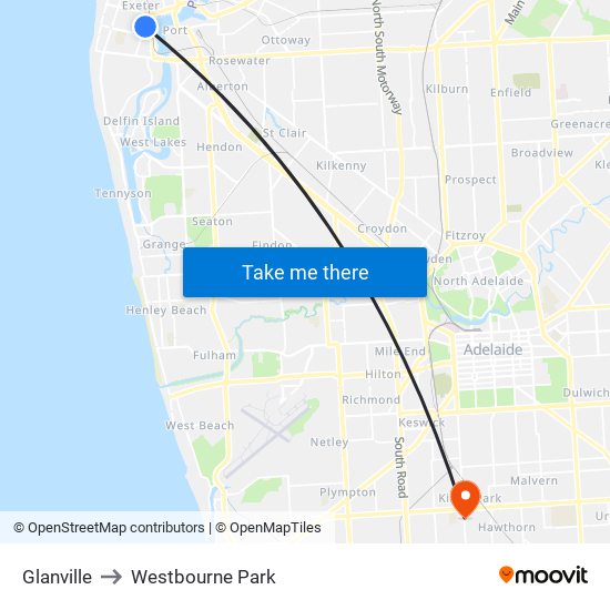 Glanville to Westbourne Park map