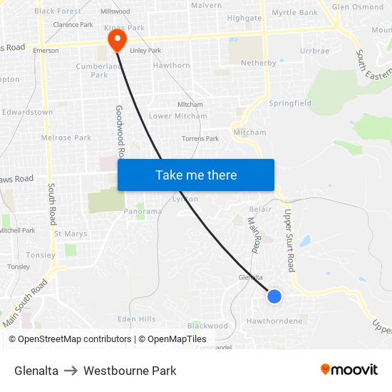 Glenalta to Westbourne Park map