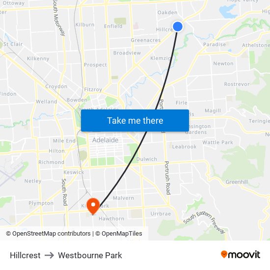 Hillcrest to Westbourne Park map