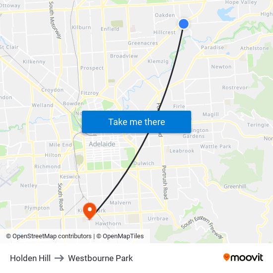 Holden Hill to Westbourne Park map